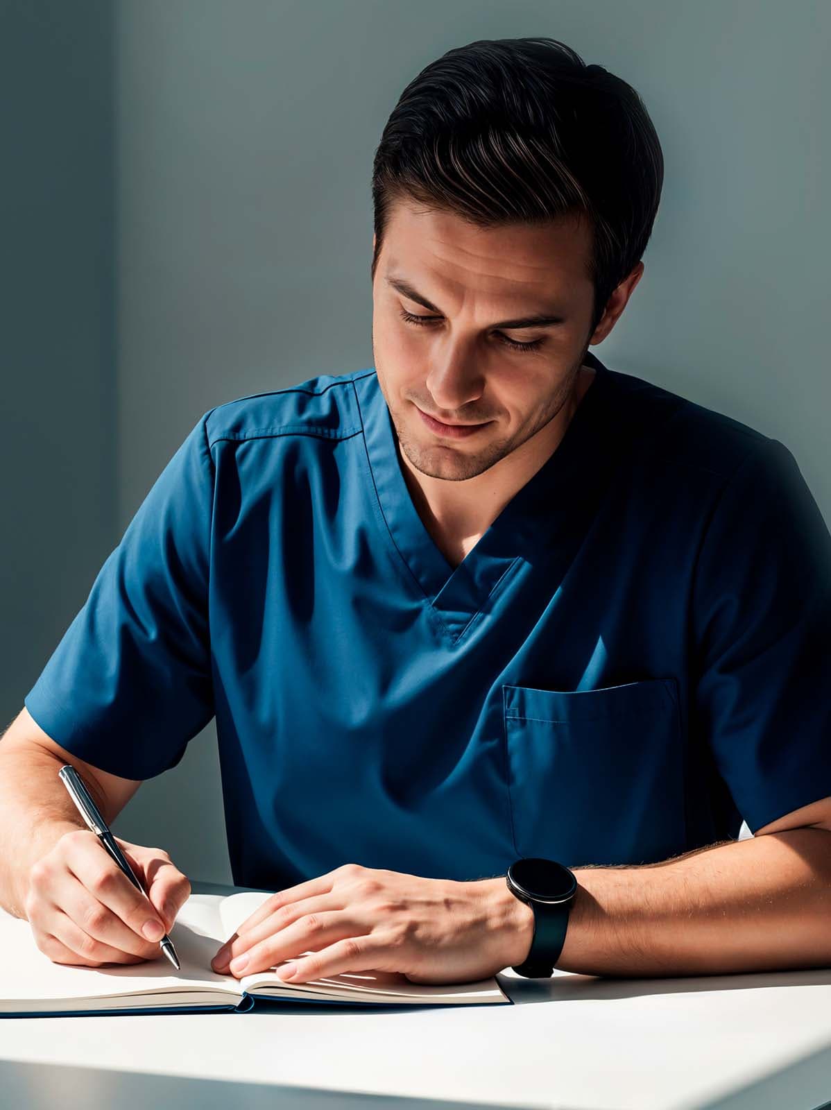 Student taking an aptitude test