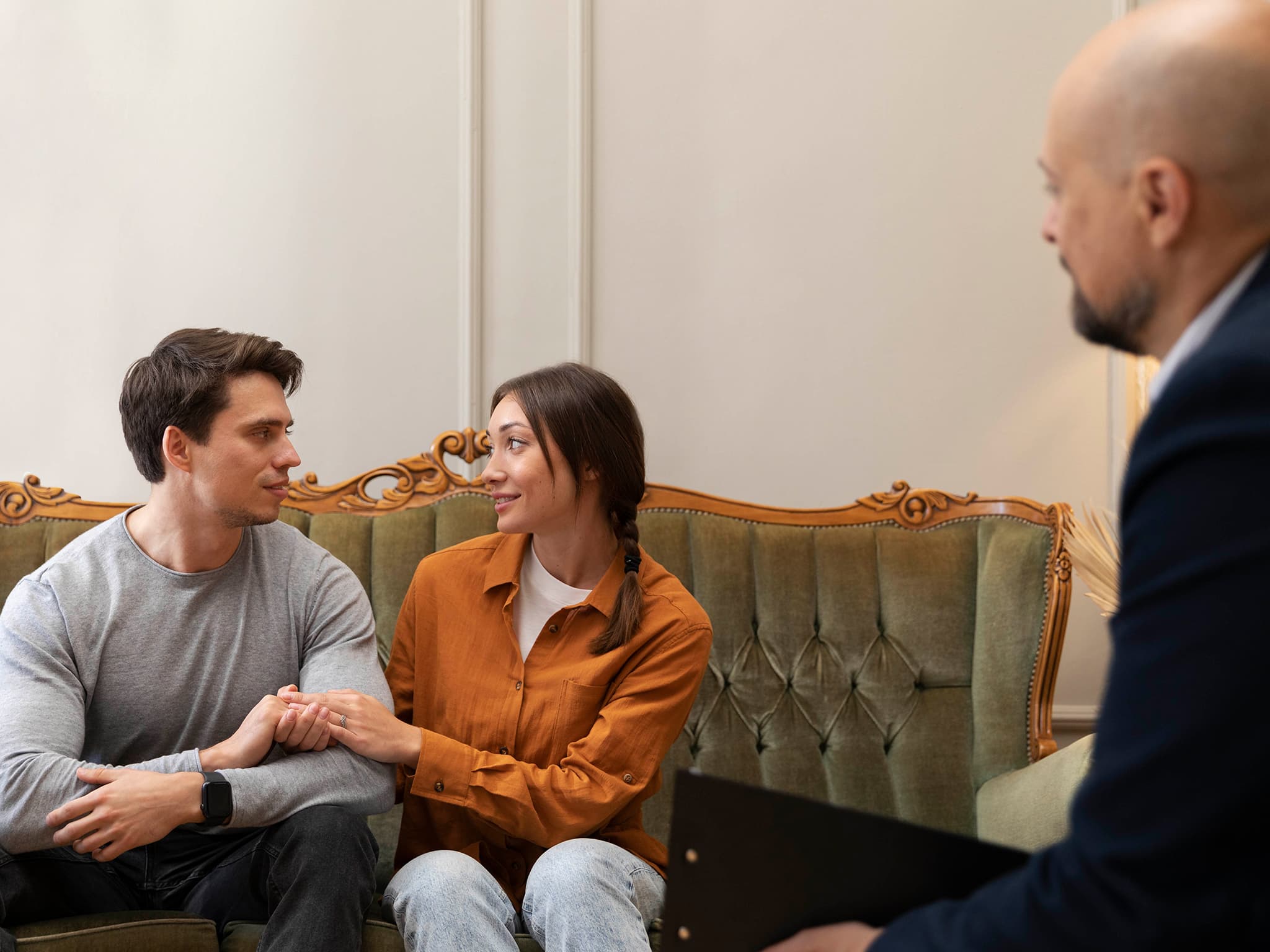 Couple working together in counseling